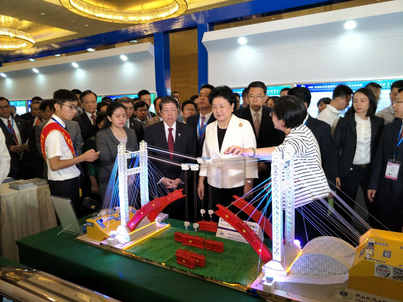 刘延东副总理参观缆索吊装施工模型.jpg 刘延东副总理参观缆索吊装施工模型.jpg